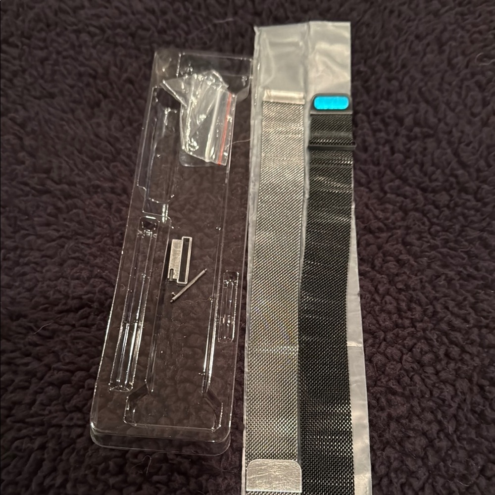 Black and Silver Mesh Watch Band